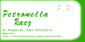 petronella racz business card